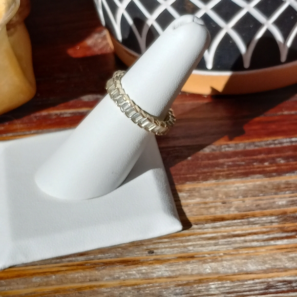 Vintage GP CZ Emerald Cut Baguette Style Gemstone Ring, Size 6 - Picture 5 of 14